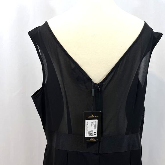 Miss May black formal maxi gown sleeveless lace sequins 1XL - Picture 6 of 12
